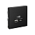Розетка USB ArtGallery тип A+C 45Вт QC PD высокоскор. ЗУ механизм карбон SE GAL001029