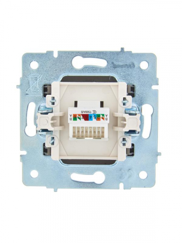 Розетка компьютерная 1-м СП ASTI IP20 RJ45 механизм Cat 6e платина. LEZARD 7081-3588-140 фото 2