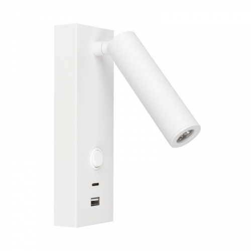 Светильник светодиодный SP-BED-CHARGE-S60x125-3W Warm3000 (WH 20 deg 230В USB-A USB-C) IP20 металл Arlight 031394(1) Светильник светодиодный SP-BED-CHARGE-S60x125-3W Warm3000 (WH 20 deg 230В USB-A USB-C) IP20 металл Arlight 031394(1)
