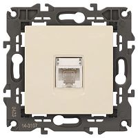 Розетка компьютерная 1-м Elegance 14-3107-02 RJ45 IP20 механизм сл. кость Эра Б0034303