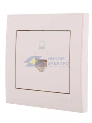 Розетка компьютерная 1-м СП Rain RJ45 жемчуж./бел. перламутр. LEZARD 703-3030-139 фото 4