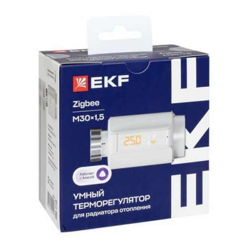 Терморегулятор умный для радиатора отопления (термоголовка) Zigbee Connect EKF ett-8 фото 2