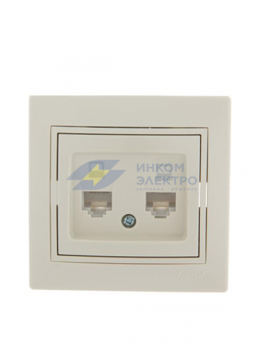 Розетка компьютерная 2-м СП Mira RJ45 16А IP20 со вставкой крем. LEZARD 701-0303-141 Розетка компьютерная 2-м СП Mira RJ45 16А IP20 со вставкой крем. LEZARD 701-0303-141