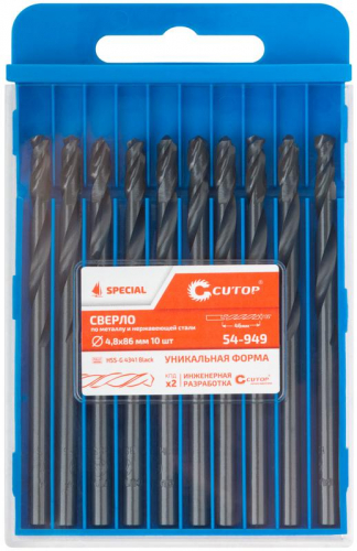 Сверло по металлу СПЕЦИАЛ/Special HSS-G 4.8х86/46мм (уп.10шт) Cutop 54-949 фото 3