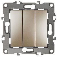 Выключатель 3-кл. СП Эра12 12-1107-04 10А IP20 250В 10AX механизм шампань Эра Б0014672