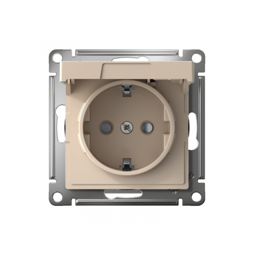 Розетка AtlasDesign 16А IP20 с заземл. защ. шторки с крышкой быстрозажим. клем. механизм песочн. SE ATN001246S фото 2