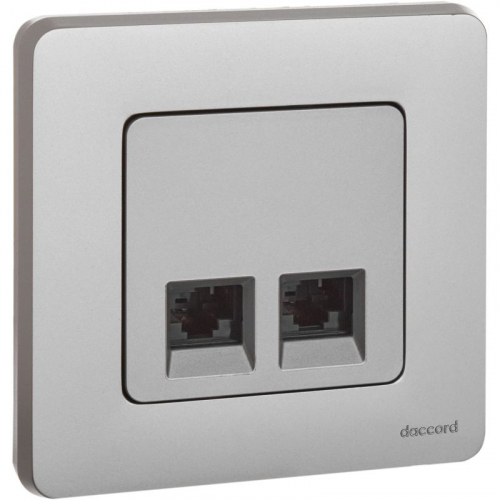 Розетка компьютерная 2-м Inspiria RJ45 кат.6 UTP механизм алюм. IEK 673842 фото 3 Розетка компьютерная 2-м Inspiria RJ45 кат.6 UTP механизм алюм. IEK 673842 фото 3