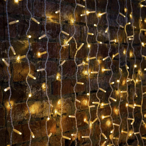 Гирлянда светодиодная "Светодиодный Дождь" 2х1.5м 300LED тепл. бел. 23Вт 230В IP65 постоян. свечение провод бел. (нужен шнур питания 303-500-1) Neon-Night 235-116 фото 4