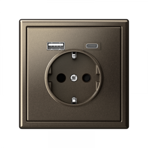 Розетка ArtGallery 16А с 2-мя заряд. устройствами USB A+C 5В/2.4А/3А 2х5В/1.5А механизм мокко SE GAL000632 фото 3 Розетка ArtGallery 16А с 2-мя заряд. устройствами USB A+C 5В/2.4А/3А 2х5В/1.5А механизм мокко SE GAL000632 фото 3