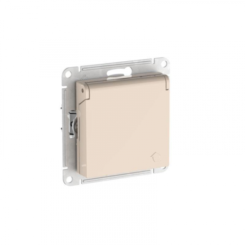 Розетка AtlasDesign 16А IP20 с заземл. защ. шторки с крышкой быстрозажим. клем. механизм беж. SE ATN000246S