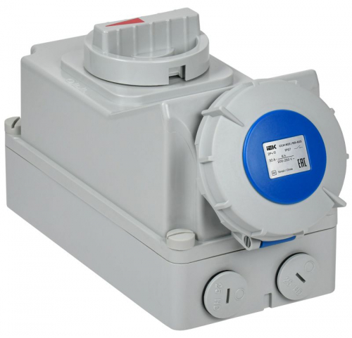 Розетка с мех. блокировкой 32А-6ч 220В 2P+PE ССИ-823 IP67 IEK PSR11-032-3-5-67 Розетка с мех. блокировкой 32А-6ч 220В 2P+PE ССИ-823 IP67 IEK PSR11-032-3-5-67