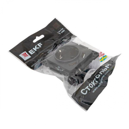Розетка 1-м СП Стокгольм 16А USB 2A с заземл. защ. шторки винтов. клеммы механизм черн. EKF EZR16-2USB-typeA фото 8 Розетка 1-м СП Стокгольм 16А USB 2A с заземл. защ. шторки винтов. клеммы механизм черн. EKF EZR16-2USB-typeA фото 8