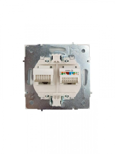 Розетка компьютер+телефон с модулем Cat 6 СП ZIMA бел. LEZARD 704-0288-144 фото 5