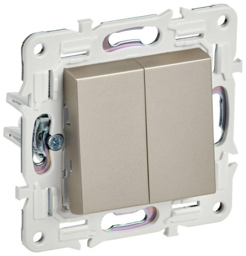 Выключатель 2-кл. SKANDY 10А SK-V04Sh шампань IEK SK-V20-0-10-K37 Выключатель 2-кл. SKANDY 10А SK-V04Sh шампань IEK SK-V20-0-10-K37